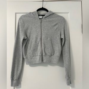 TNA Waffle Zipper Hoodie in H. Light Cool Grey